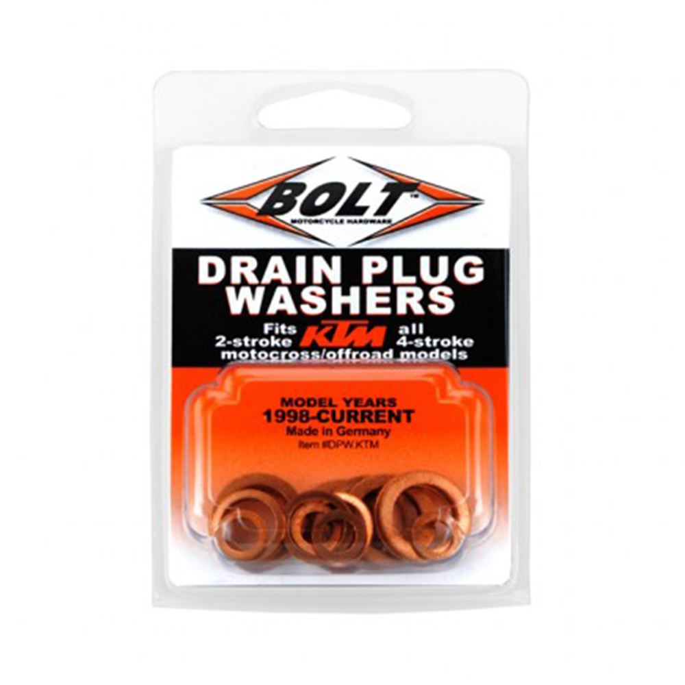 Bolt Motorcycle Hardware Drain Plug Washer Assortment Orange For Husqvarna TE TX